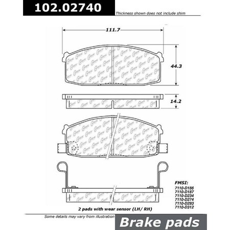 Centric Parts METALLIC BRAKE PAD W/SHIMS 102.0274